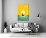 Sailboat Sunset Serenity Glass Wall Art