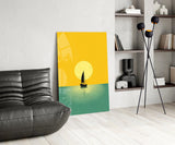 Sailboat Sunset Serenity Glass Wall Art