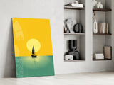 Sailboat Sunset Serenity Glass Wall Art