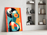 Abstract Geometric Woman Glass Wall Art
