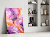 Ethereal Flowing Colors Glass Wall Art