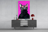 Cool Cat in Shades Glass Wall Art