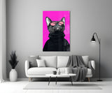 Cool Cat in Shades Glass Wall Art