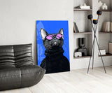 Cool Cat in Shades Glass Wall Art