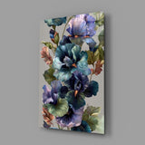 Elegant Midnight Bloom Glass Wall Art