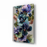 Elegant Midnight Bloom Glass Wall Art