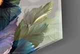 Elegant Midnight Bloom Glass Wall Art