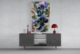 Elegant Midnight Bloom Glass Wall Art