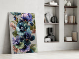 Elegant Midnight Bloom Glass Wall Art