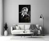 Ataturk Portrait Glass Wall Art