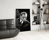 Ataturk Portrait Glass Wall Art