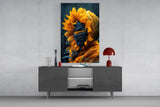 Eternal Sunflower Glass Wall Art