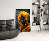 Eternal Sunflower Glass Wall Art