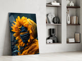 Eternal Sunflower Glass Wall Art