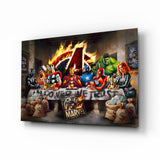 Marvel Heroes Dining Glass Wall Art