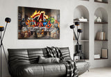 Marvel Heroes Dining Glass Wall Art