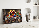 Marvel Heroes Dining Glass Wall Art