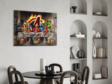 Marvel Heroes Dining Glass Wall Art