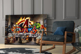 Marvel Heroes Dining Glass Wall Art