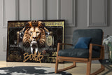 Lion King 100 Dollar Bill Glass Wall Art