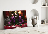 Joker Poker Night Glass Wall Art