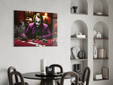 Joker Poker Night Glass Wall Art