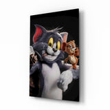 Cat and Mouse: Gangster Style Quadro su vetro - 72x46 cm