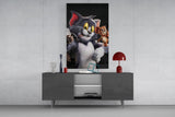 Tom & Jerry: Gangster Style Glass Wall Art