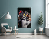 Tom & Jerry: Gangster Style Glass Wall Art