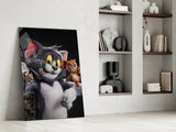 Tom & Jerry: Gangster Style Glass Wall Art