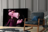 Pink Hipster Hippo Smoking Glass Wall Art