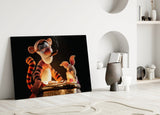 Tigger & Piglet in Midnight Glass Wall Art