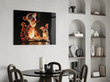Tigger & Piglet in Midnight Glass Wall Art