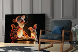 Tigger & Piglet in Midnight Glass Wall Art
