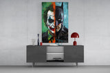 Joker & Batman Split Face Glass Wall Art