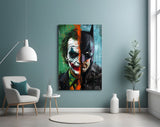 Joker & Batman Split Face Glass Wall Art