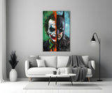 Joker & Batman Split Face Glass Wall Art