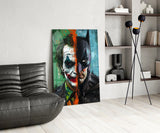 Joker & Batman Split Face Glass Wall Art