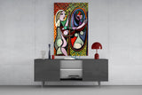 Abstract Woman with Mirror Glass Wall Art