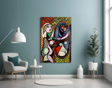 Abstract Woman with Mirror Glass Wall Art