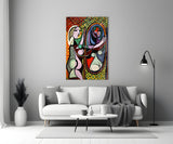Abstract Woman with Mirror Glass Wall Art