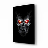 Fiery Skull Glass Wall Art