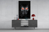 Fiery Skull Glass Wall Art