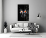 Fiery Skull Glass Wall Art