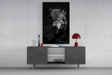 Elegant Wolf Portrait Glass Wall Art