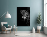 Elegant Wolf Portrait Glass Wall Art