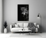 Elegant Wolf Portrait Glass Wall Art
