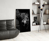 Elegant Wolf Portrait Glass Wall Art