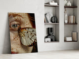 Butterfly on Skin Glass Wall Art
