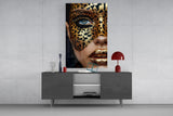 Golden Leopard Glam Glass Wall Art